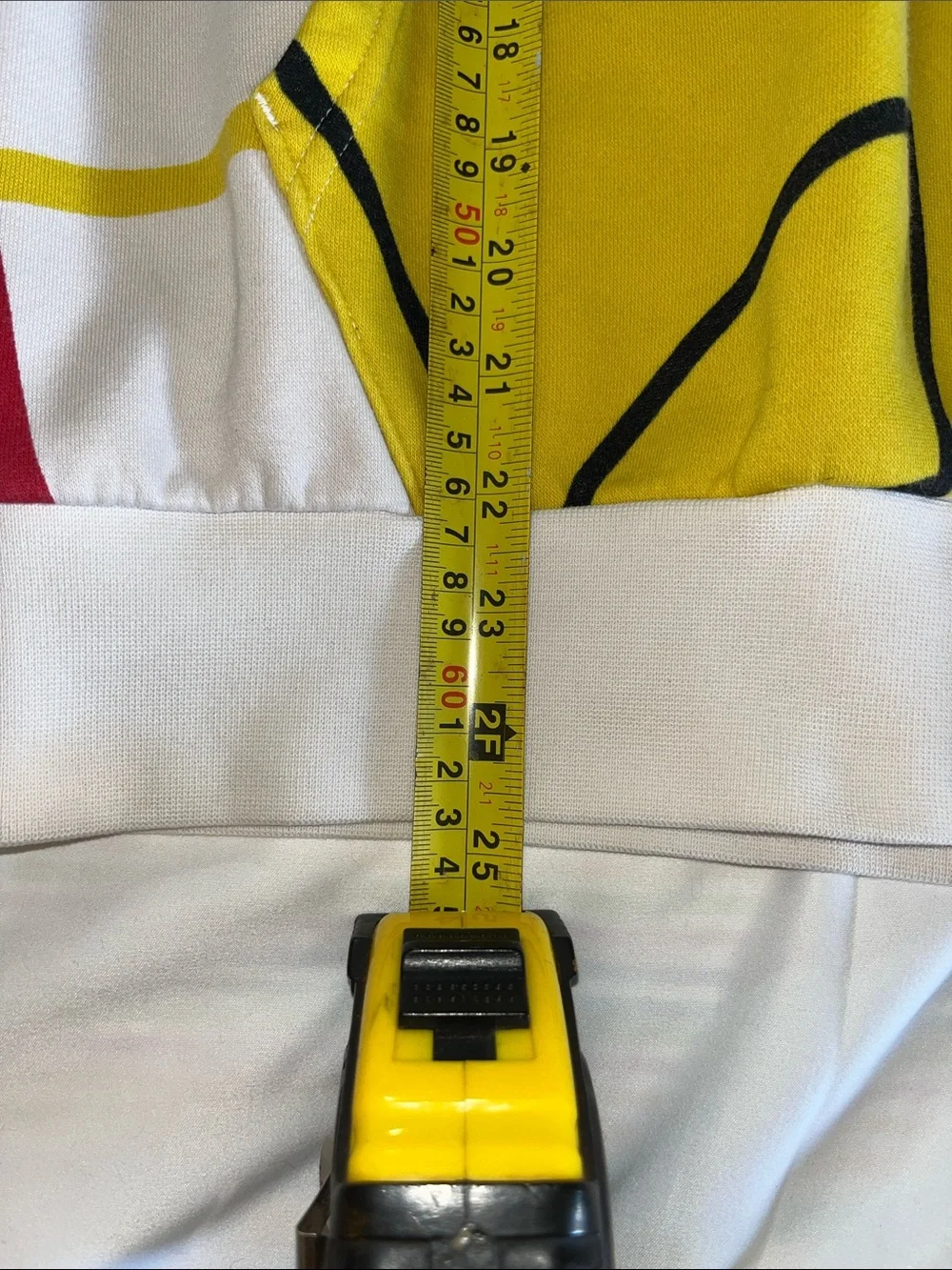 adidas Multi-Color Trefoil Graphic Hoodie - White, Yellow, Red, Navy 20” P2P